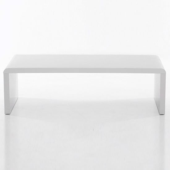 Carolie High Gloss Coffee Table Rectangular In White | Bed Sava