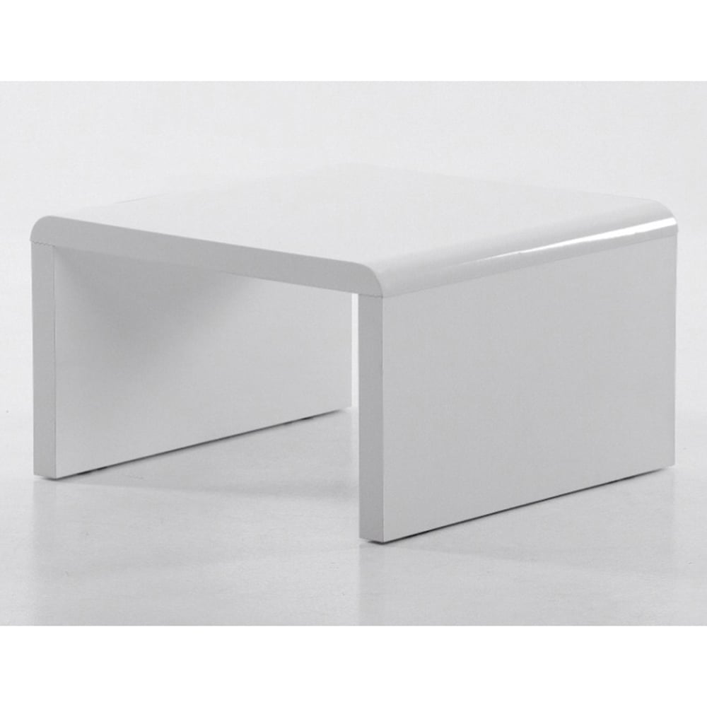Carolie High Gloss Lamp Table In White | Bed Sava