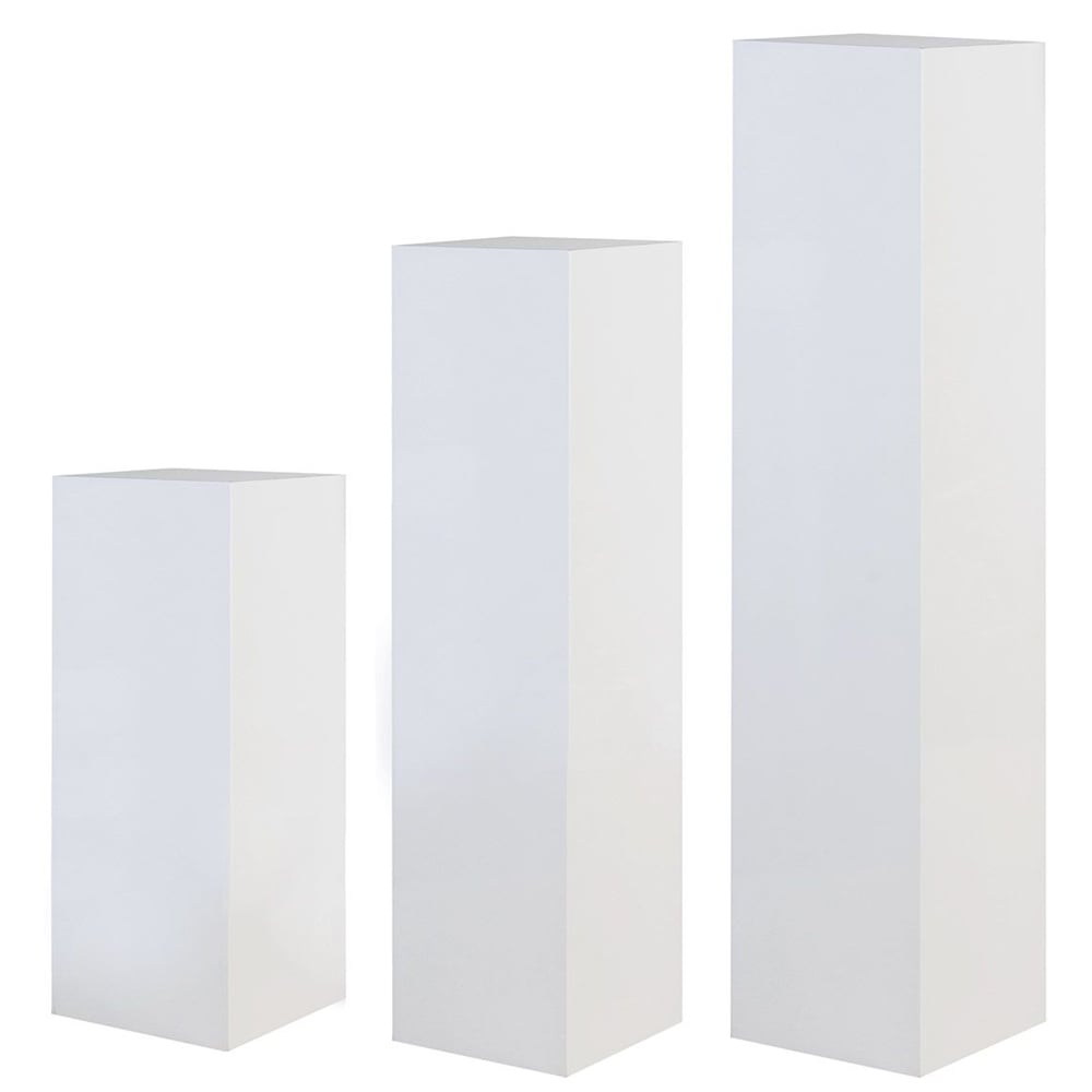 Carolina Fiberglass Set Of 3 Decorative Pillar In White