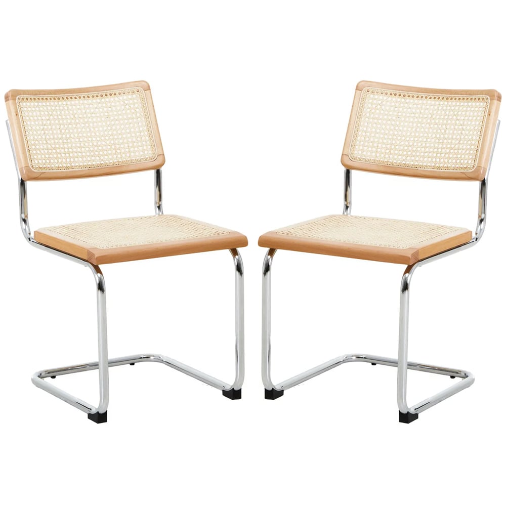 Carolina Oak Wooden Dining Chair In Pair