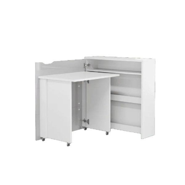 Carson 90cm Left Convertible High Gloss Laptop Desk In White | Bed Sava