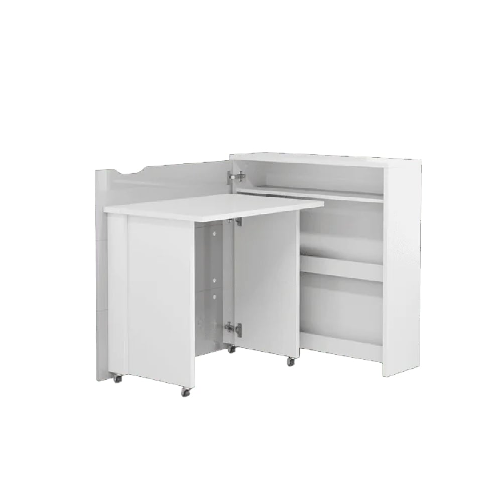 Carson 90cm Left Convertible High Gloss Laptop Desk In White