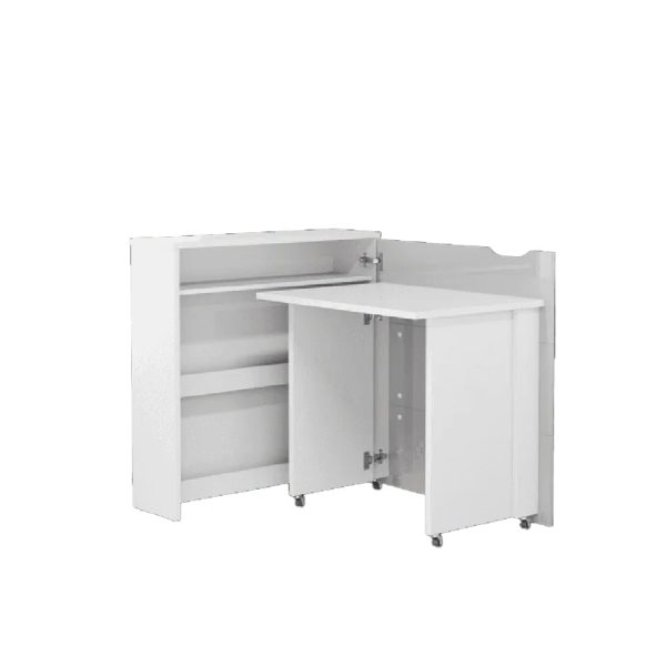 Carson 90cm Right Convertible High Gloss Laptop Desk In White | Bed Sava