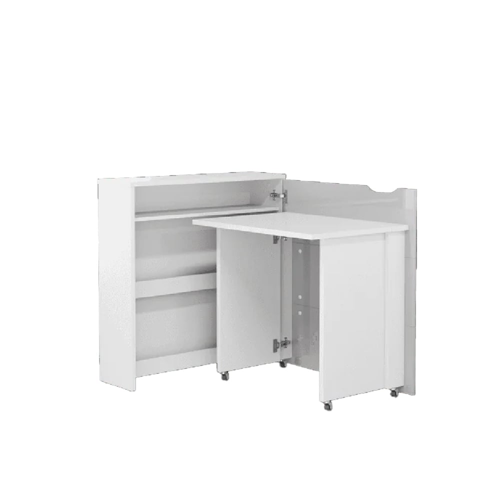Carson 90cm Right Convertible High Gloss Laptop Desk In White