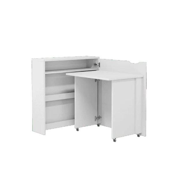 Carson 90cm Right Convertible Wooden Laptop Desk In Matt White | Bed Sava
