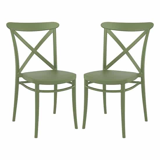 Carson Green Polypropylene And Glass Fiber Dining Chairs In Pair