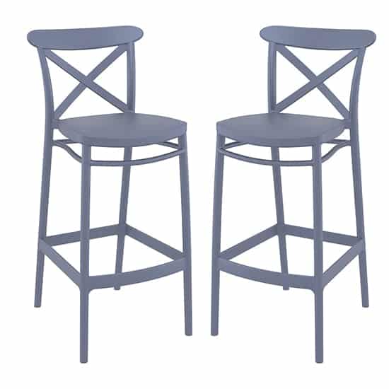 Carson Grey Polypropylene And Glass Fiber Bar Chairs In Pair | Bed Sava