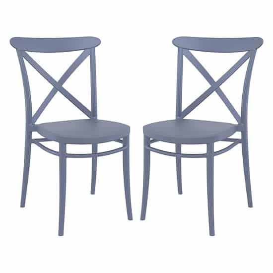 Carson Grey Polypropylene And Glass Fiber Dining Chairs In Pair