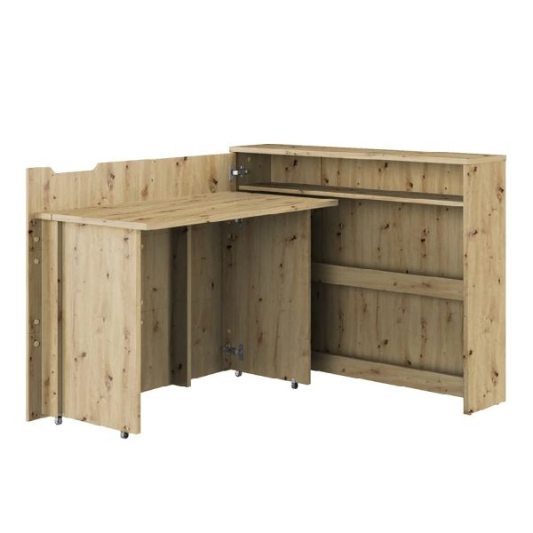 Carson Left Convertible Wooden Laptop Desk In Artisan Oak | Bed Sava