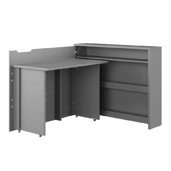 Carson Left Convertible Wooden Laptop Desk In Matt Grey | Bed Sava