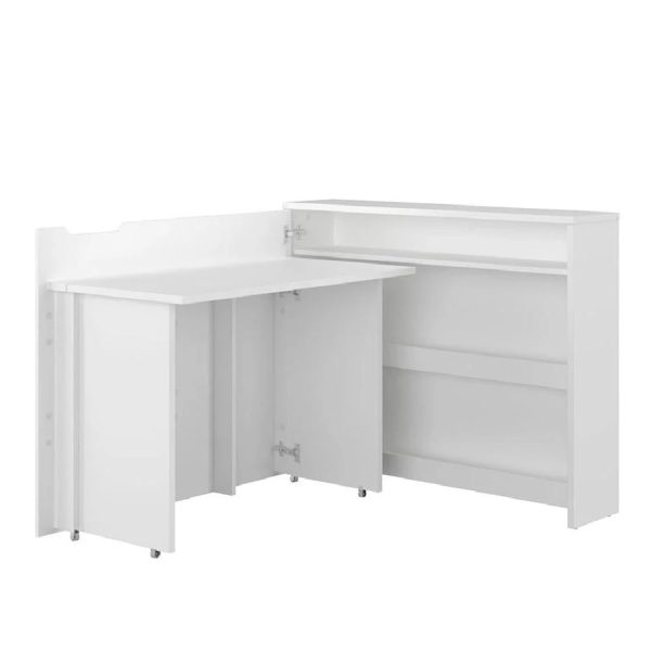 Carson Left Convertible Wooden Laptop Desk In Matt White | Bed Sava