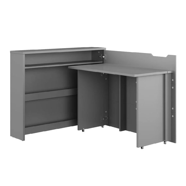 Carson Right Convertible Wooden Laptop Desk In Matt Grey | Bed Sava