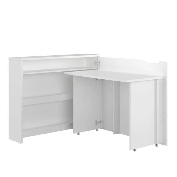 Carson Right Convertible Wooden Laptop Desk In Matt White | Bed Sava