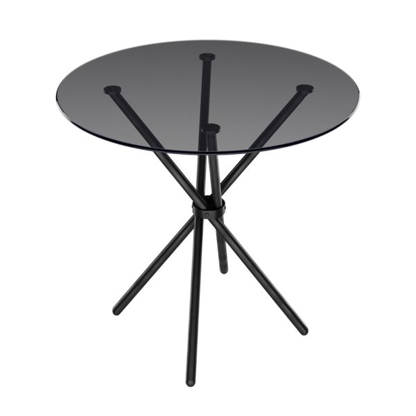 Casa Smoked Glass Top Dining Table With Black Legs | Bed Sava