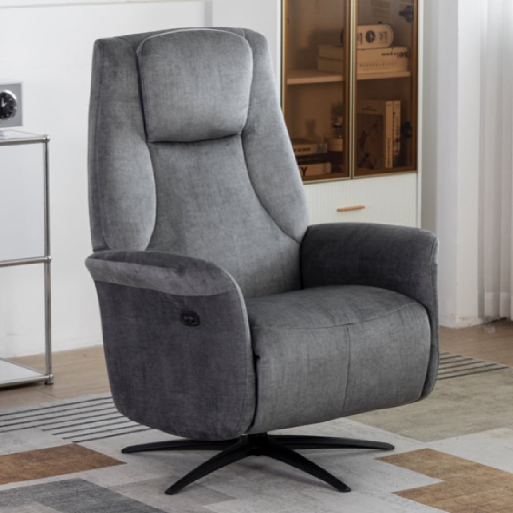 Casey Fabric Electric Recliner Chair In Grey | Bed Sava