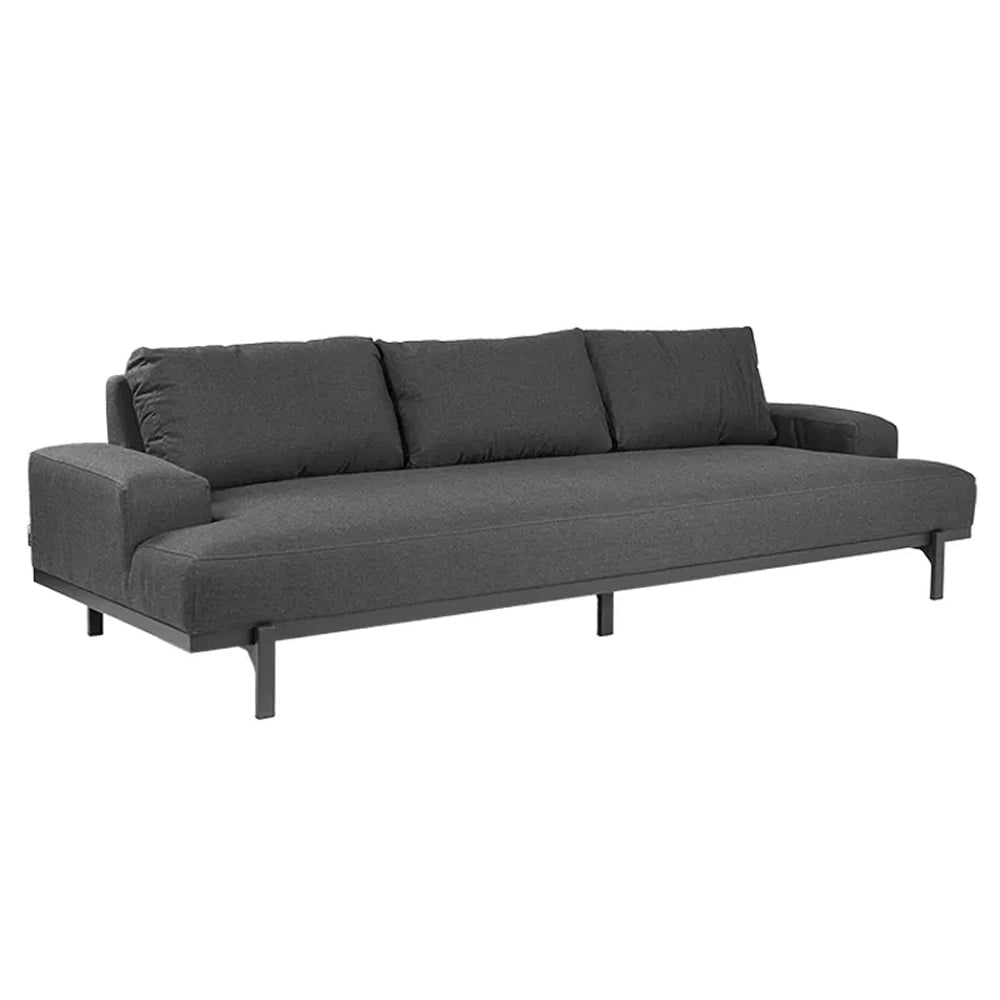 Casper Fabric Outdoor 3 Seater Sofa In Charcoal And Slate Natte