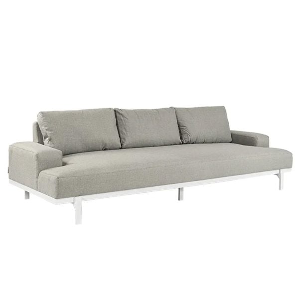 Casper Fabric Outdoor 3 Seater Sofa In White And Stone Natte | Bed Sava