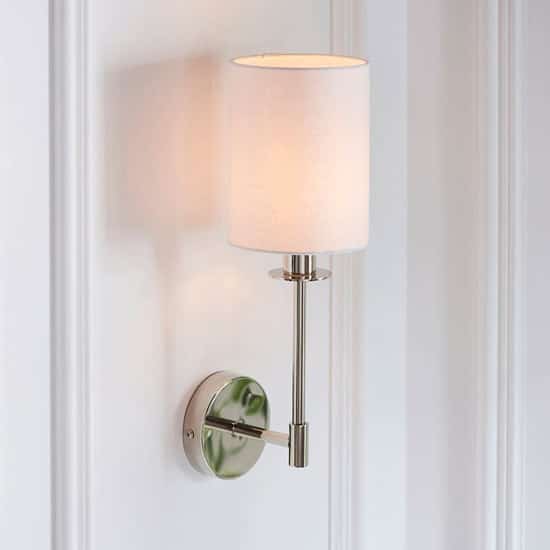 Casper Modern Cylinder Shade Wall Light In Bright Nickel