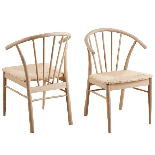 Cassan Off White Wooden Dining Chairs In Pair | Bed Sava