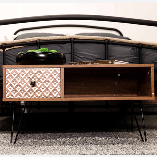 Cassava Wooden Coffee Table With Black Legs In Brown | Bed Sava