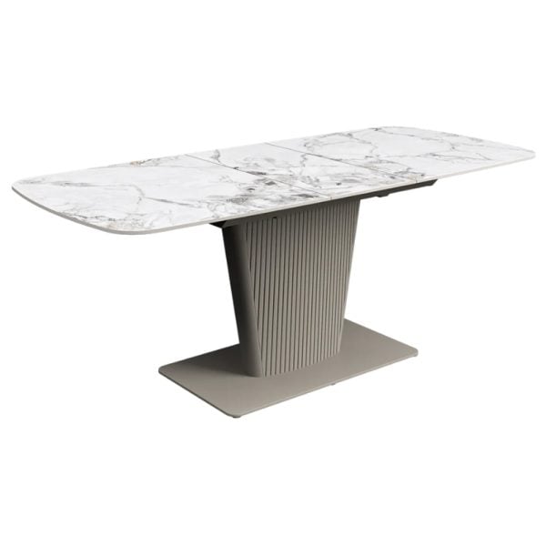 Castle Large Ceramic Extending Dining Table In White | Bed Sava
