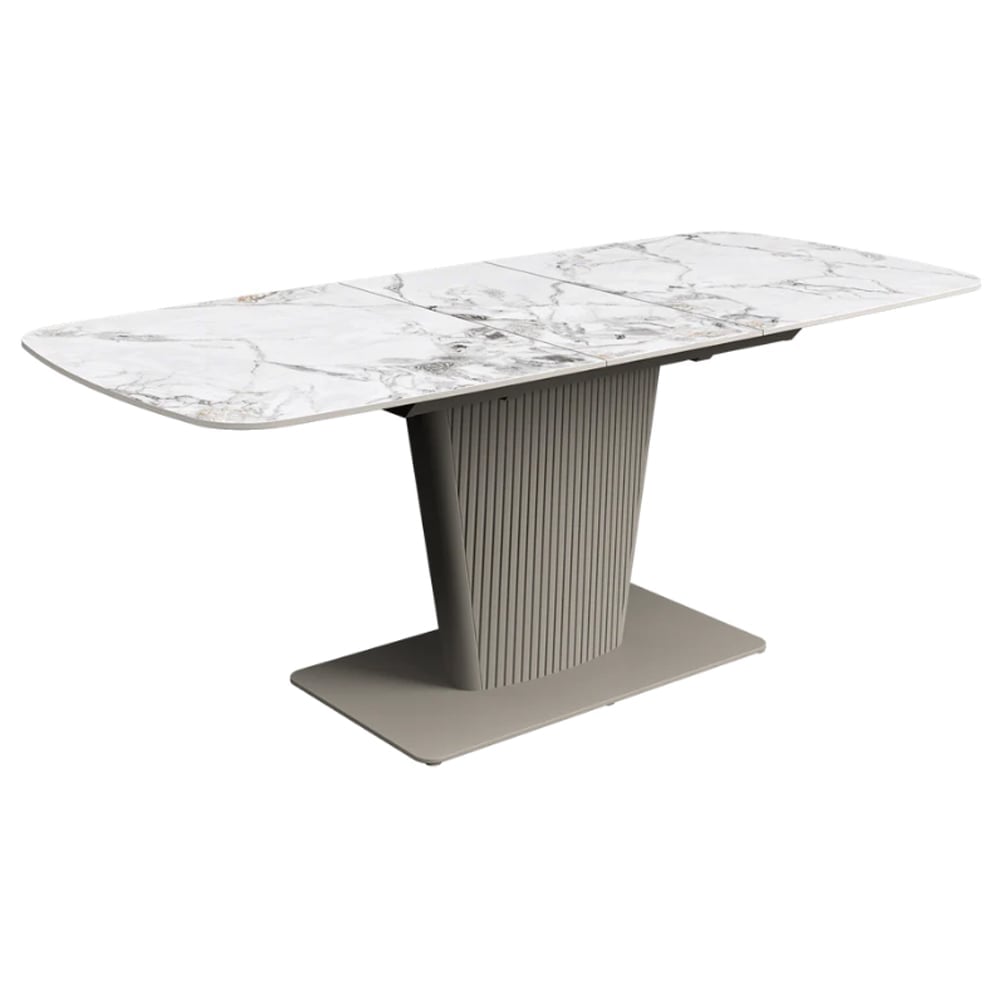 Castle Large Ceramic Extending Dining Table In White | Bed Sava