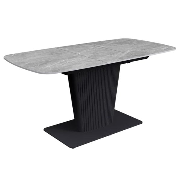 Castle Small Ceramic Extending Dining Table In Light Grey | Bed Sava