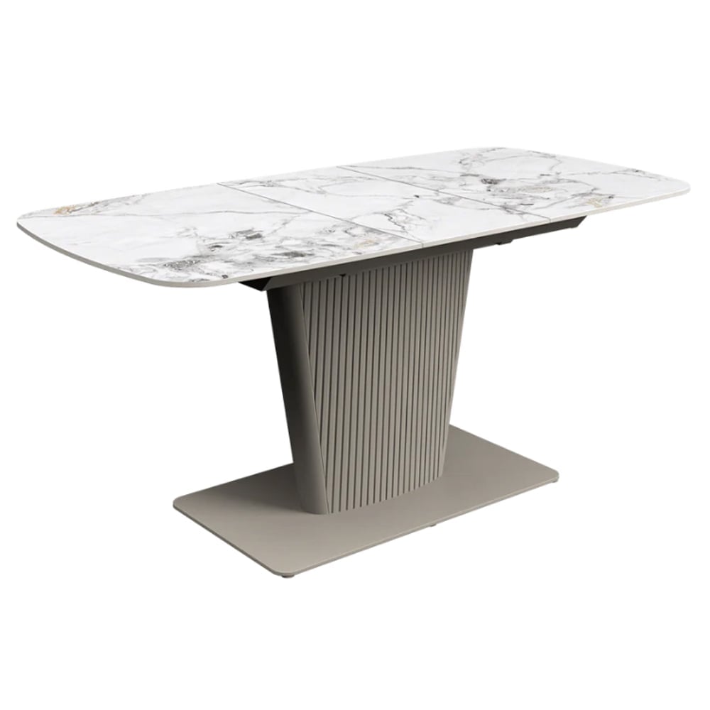 Castle Small Ceramic Extending Dining Table In White | Bed Sava