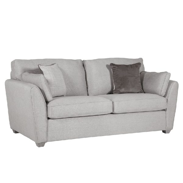 Castro Fabric Sofa Bed With Oak Legs In Light Grey | Bed Sava