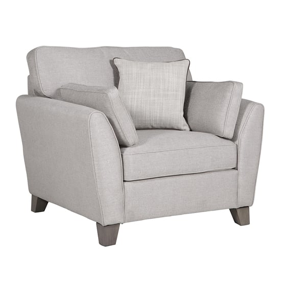 Castro Velvet Fabric 1 Seater Sofa In Light Grey