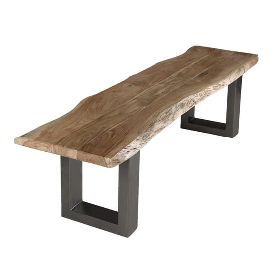 Catila Live Edge Large Wooden Dining Bench In Oak | Bed Sava