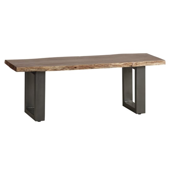 Catila Live Edge Medium Wooden Dining Bench In Oak | Bed Sava