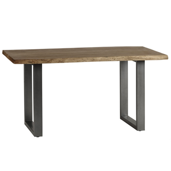 Catila Live Edge Medium Wooden Dining Table In Oak | Bed Sava