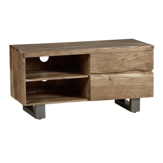 Catila Live Edge Wooden TV Stand In Oak With 2 Drawes | Bed Sava