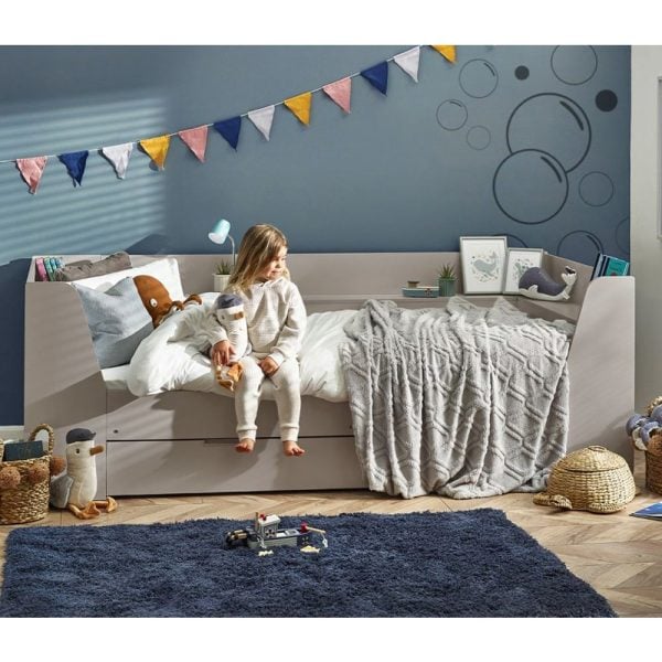 Catskill Wooden Children Daybed With 1 Drawer In Taupe | Bed Sava