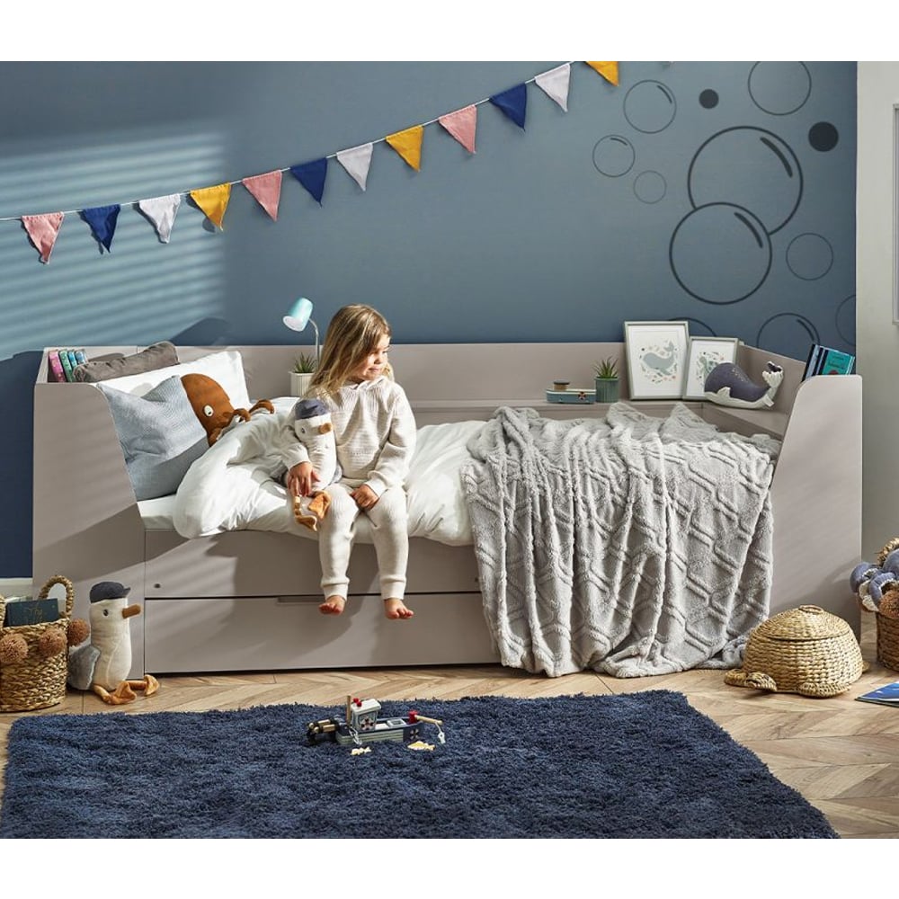 Catskill Wooden Children Daybed With 1 Drawer In Taupe