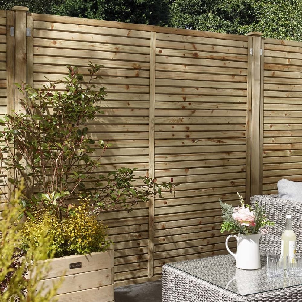 Cawsand Wooden Garden Screen In Natural 6x4