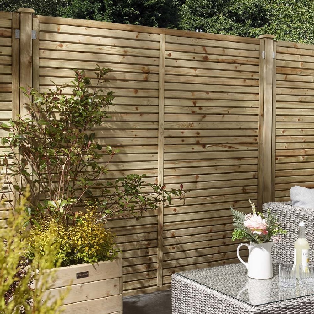 Cawsand Wooden Garden Screen In Natural 6x6