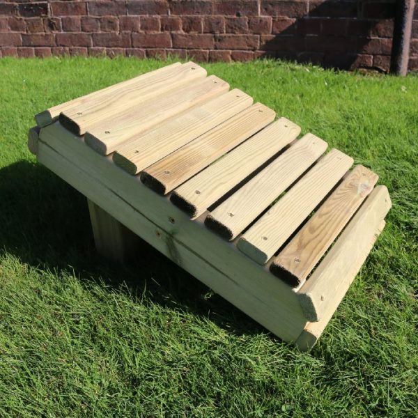 Cayce Wooden Rectangular Garden Footstool In Natural | Bed Sava
