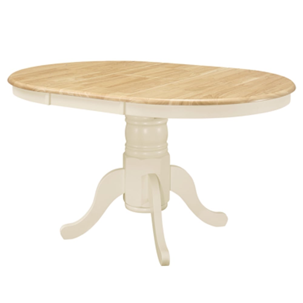 Cayuga Wooden Round Extending Dining Table In White Oak