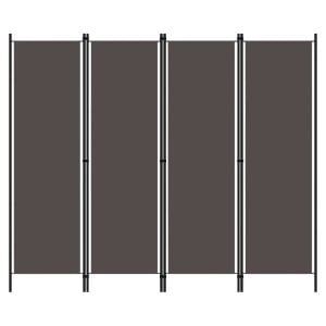 Celina Fabric 4 Panels 200cm x 180cm Room Divider In Anthracite | Bed Sava