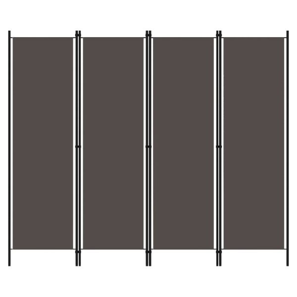 Celina Fabric 4 Panels 200cm x 180cm Room Divider In Anthracite | Bed Sava