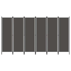Celina Fabric 6 Panels 300cm x 180cm Room Divider In Anthracite | Bed Sava