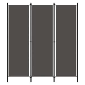 Celina Fabric 3 Panels 150cm x 180cm Room Divider In Anthracite | Bed Sava
