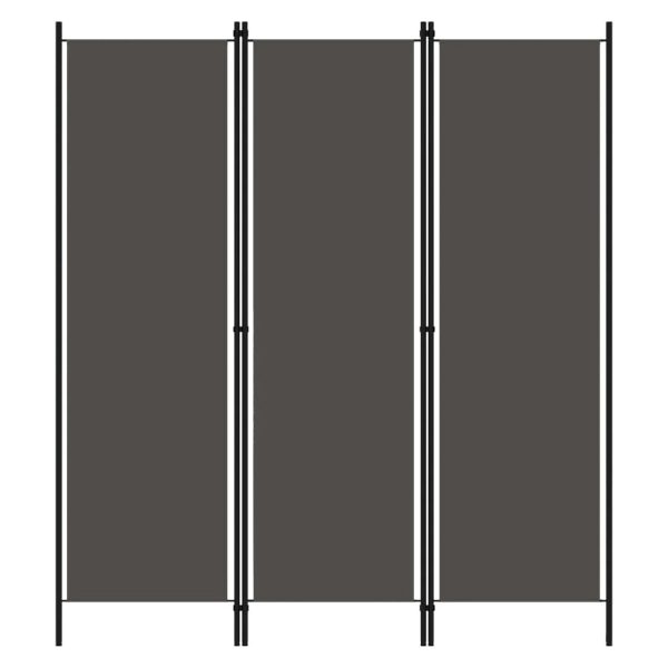 Celina Fabric 3 Panels 150cm x 180cm Room Divider In Anthracite | Bed Sava