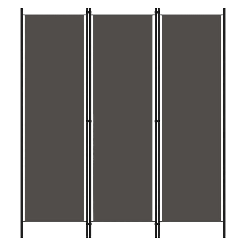 Celina Fabric 3 Panels 150cm x 180cm Room Divider In Anthracite