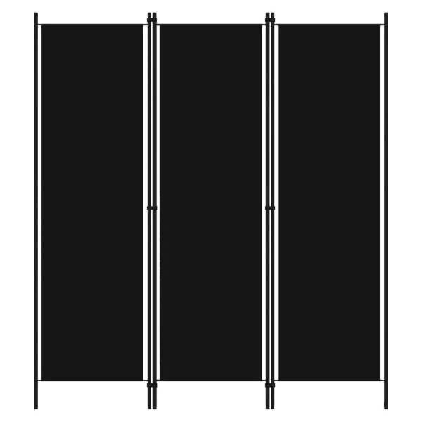 Celina Fabric 3 Panels 150cm x 180cm Room Divider In Black | Bed Sava