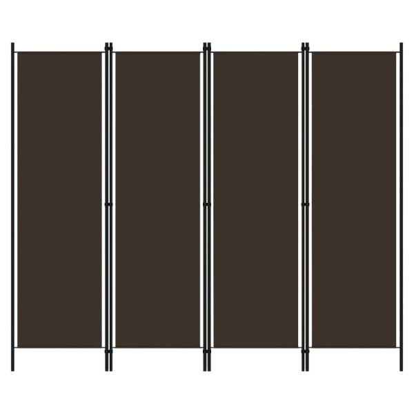Celina Fabric 4 Panels 200cm x 180cm Room Divider In Brown | Bed Sava