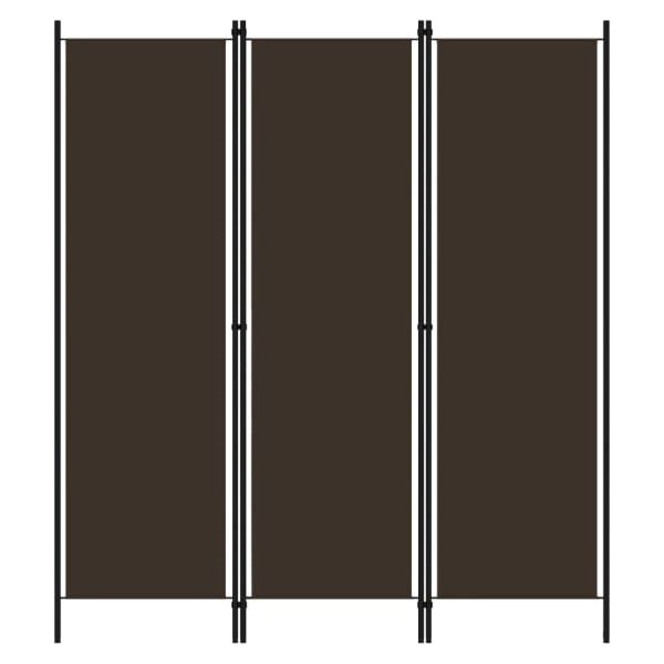 Celina Fabric 3 Panels 150cm x 180cm Room Divider In Brown | Bed Sava