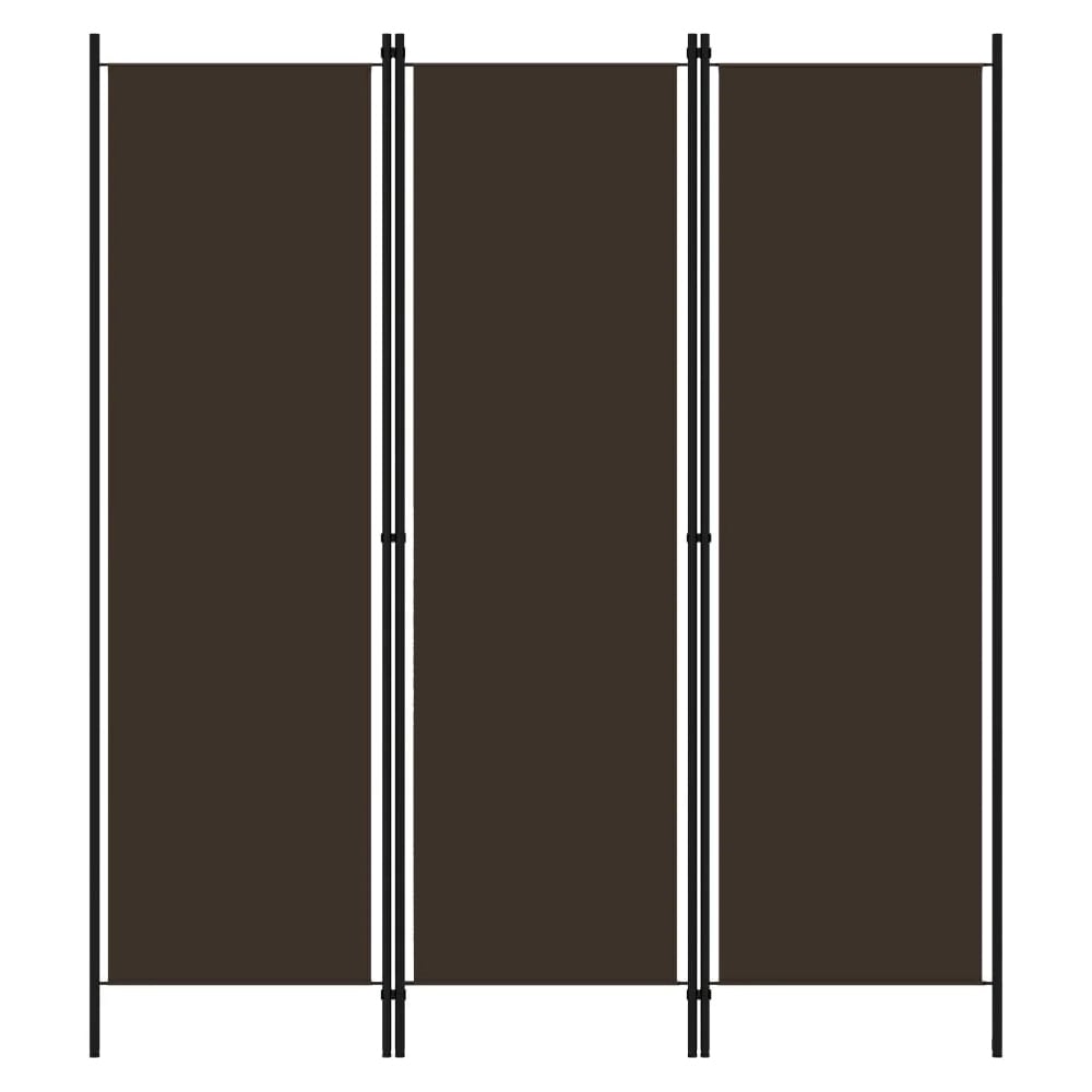 Celina Fabric 3 Panels 150cm x 180cm Room Divider In Brown
